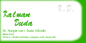 kalman duda business card