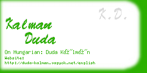 kalman duda business card